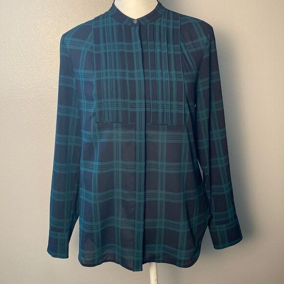 J. Crew Tops - J. Crew Pleat Front Tartan Print Shirt (Size S)